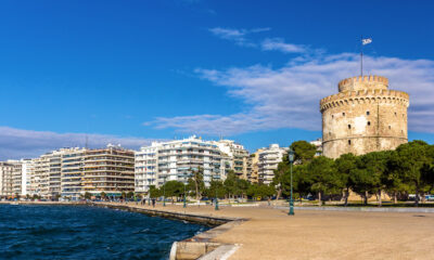 Greece,Thessaloniki,White,Tower,Water,Front