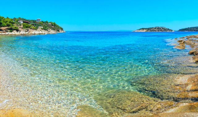 Beautiful,Summer,Aegean,Sea,Rocky,Coast,Landscape,,Sithonia,(near,Lagonisi