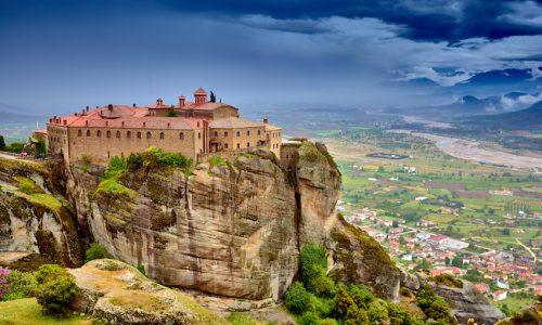 Meteora,Monasteries,,Greece,Kalambaka.,Unesco,World,Heritage,Site.,Colorful,Spring