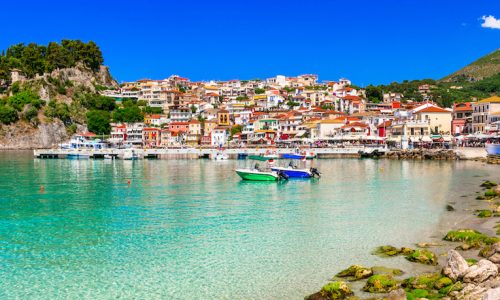 Colorful,Greece,Series,-,Beautiful,Coastal,Town,Parga,popular,Tourist,Summer